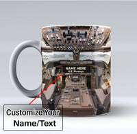 Thumbnail for Boeing 747 Cockpit  Designed Text Mugs