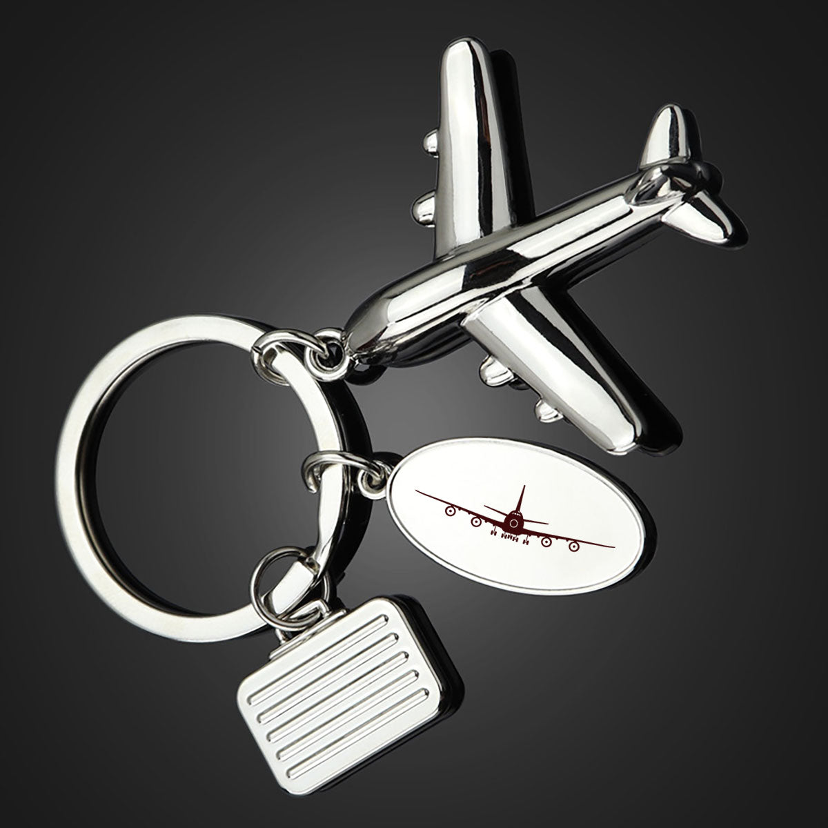 Boeing 747 Silhouette Designed Suitcase Airplane Key Chains