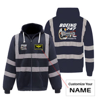 Thumbnail for Boeing 747 & PW4000-94 Engine Designed Reflective Zipped Hoodies