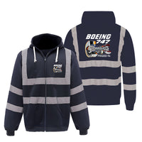 Thumbnail for Boeing 747 & PW4000-94 Engine Designed Reflective Zipped Hoodies