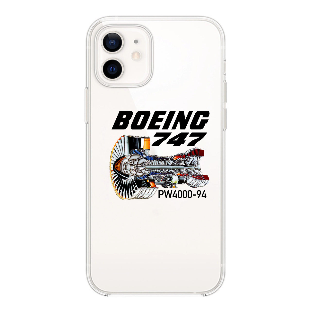 Boeing 747 & PW4000-94 Engine Designed Transparent Silicone iPhone Cases