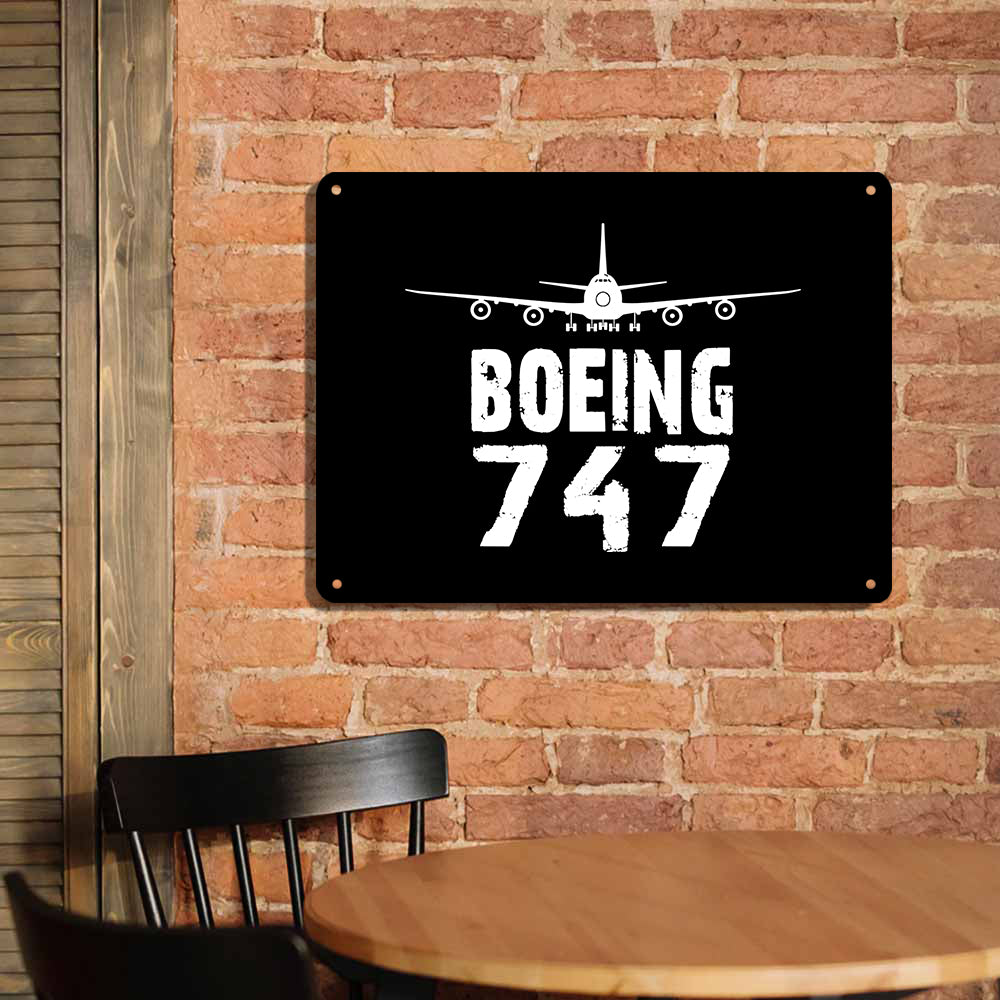 Boeing 747 & Plane Printed Metal Sign