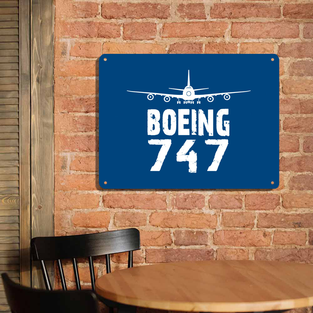Boeing 747 & Plane Printed Metal Sign