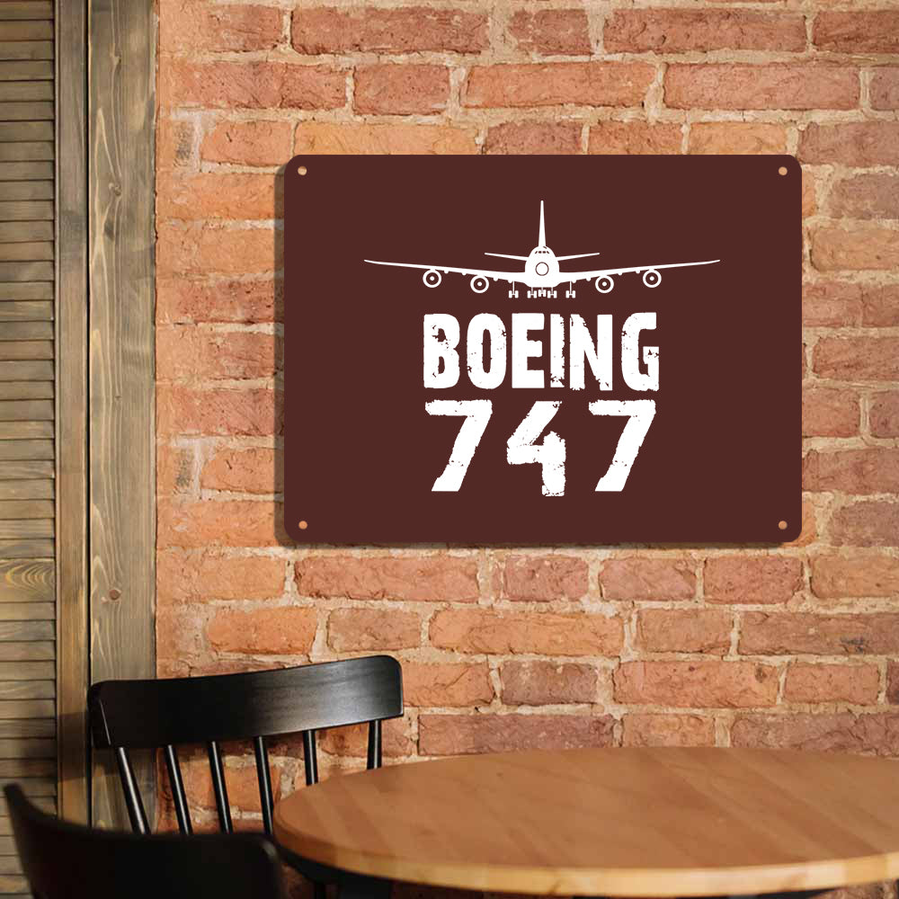 Boeing 747 & Plane Printed Metal Sign