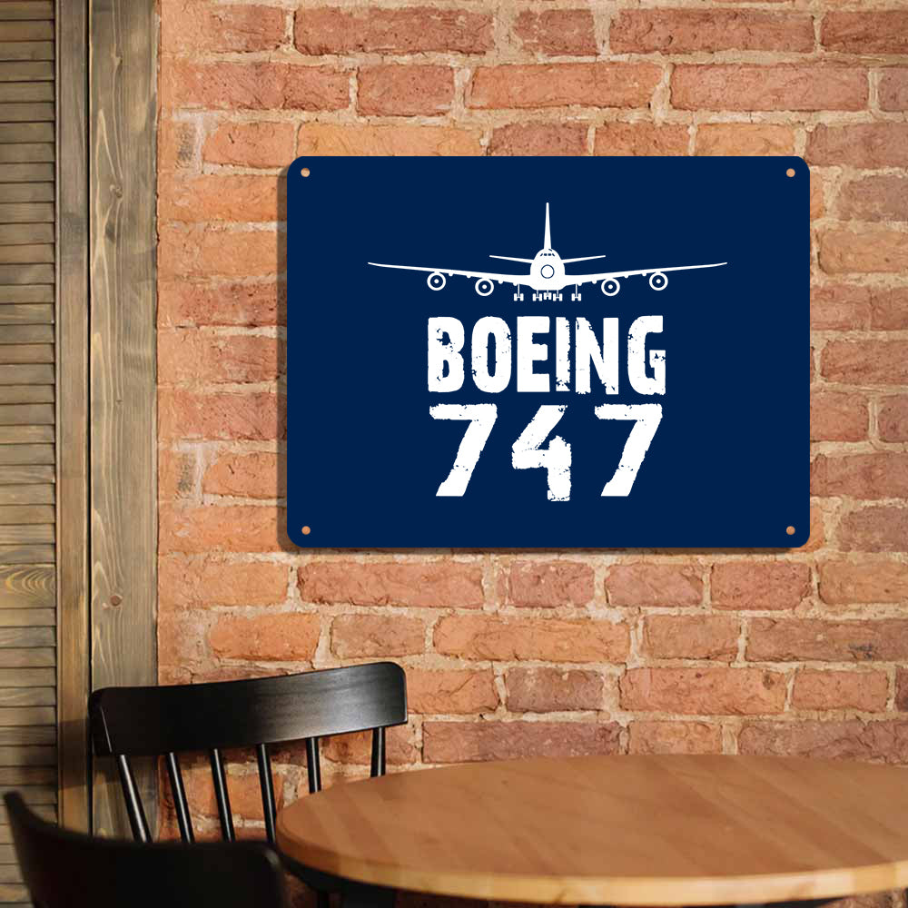 Boeing 747 & Plane Printed Metal Sign