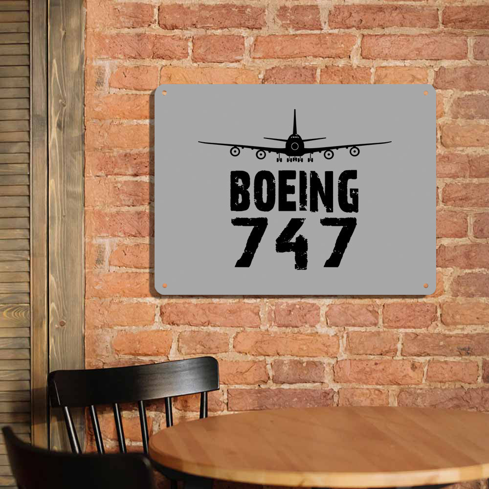 Boeing 747 & Plane Printed Metal Sign