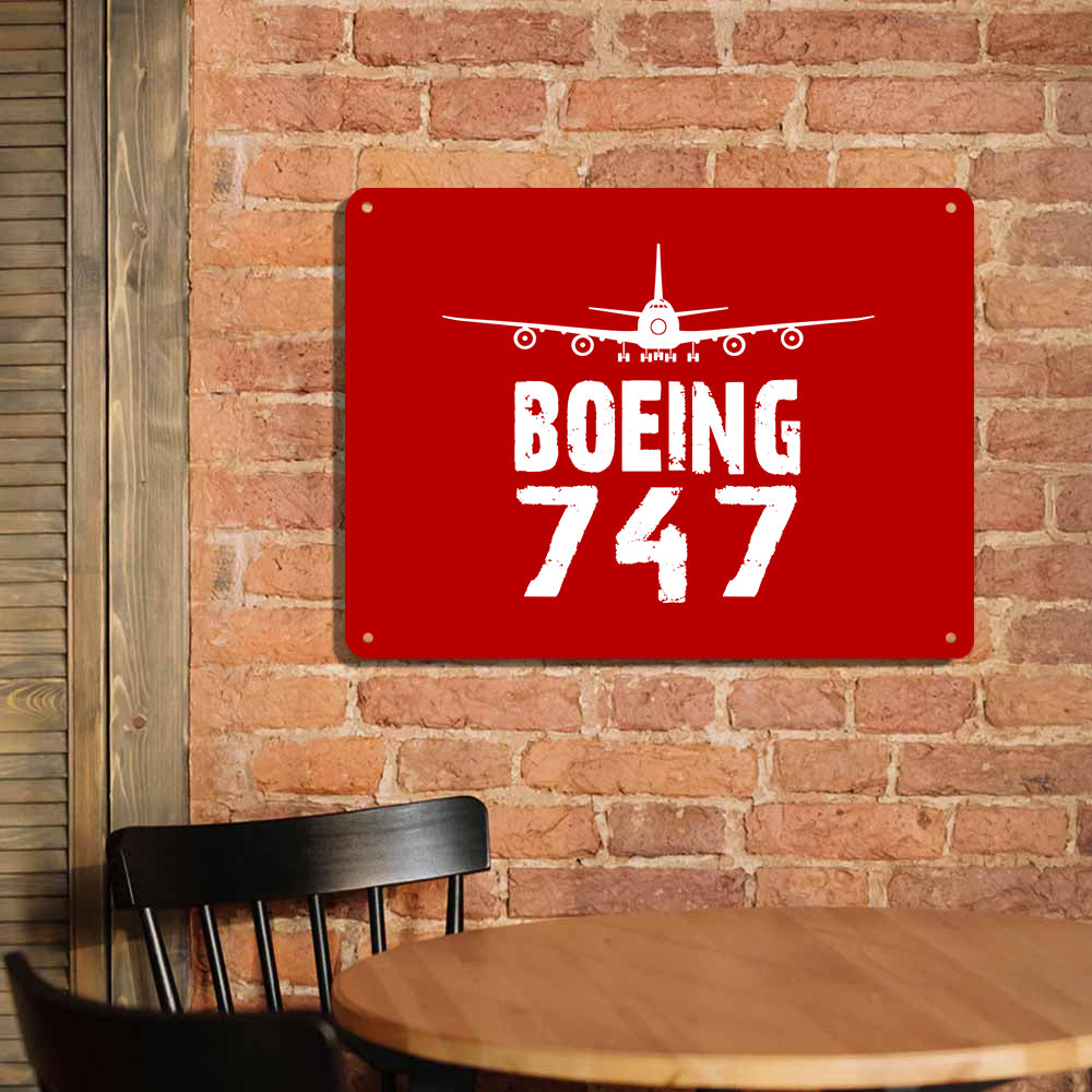 Boeing 747 & Plane Printed Metal Sign