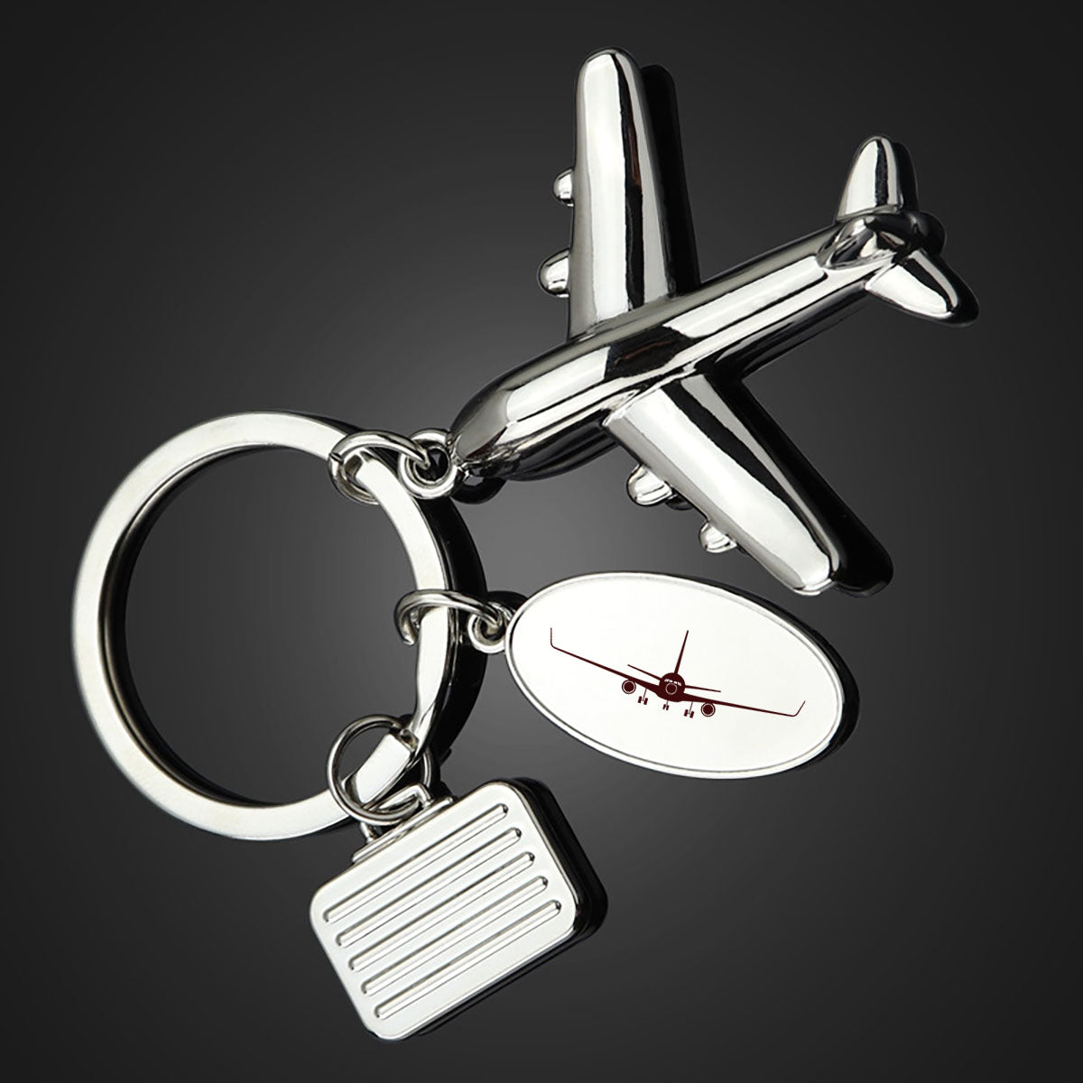 Boeing 767 Silhouette Designed Suitcase Airplane Key Chains