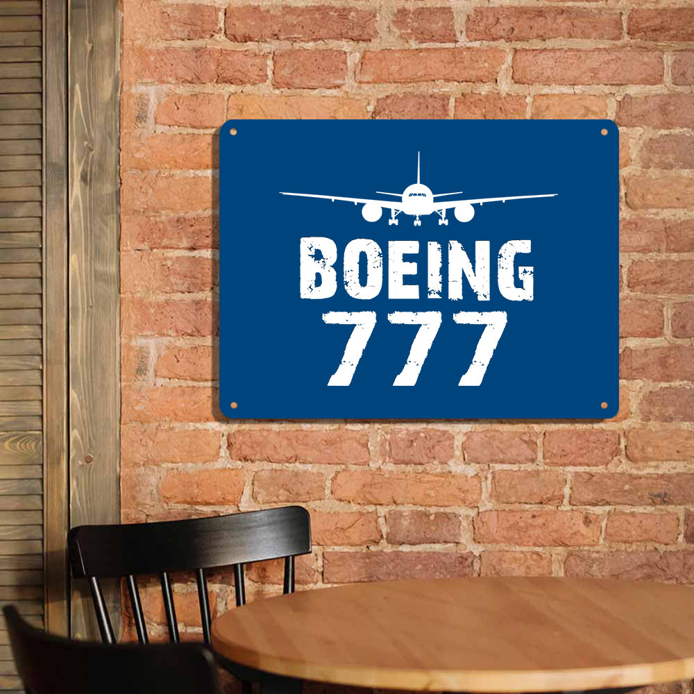 Boeing 777 & Plane Printed Metal Sign