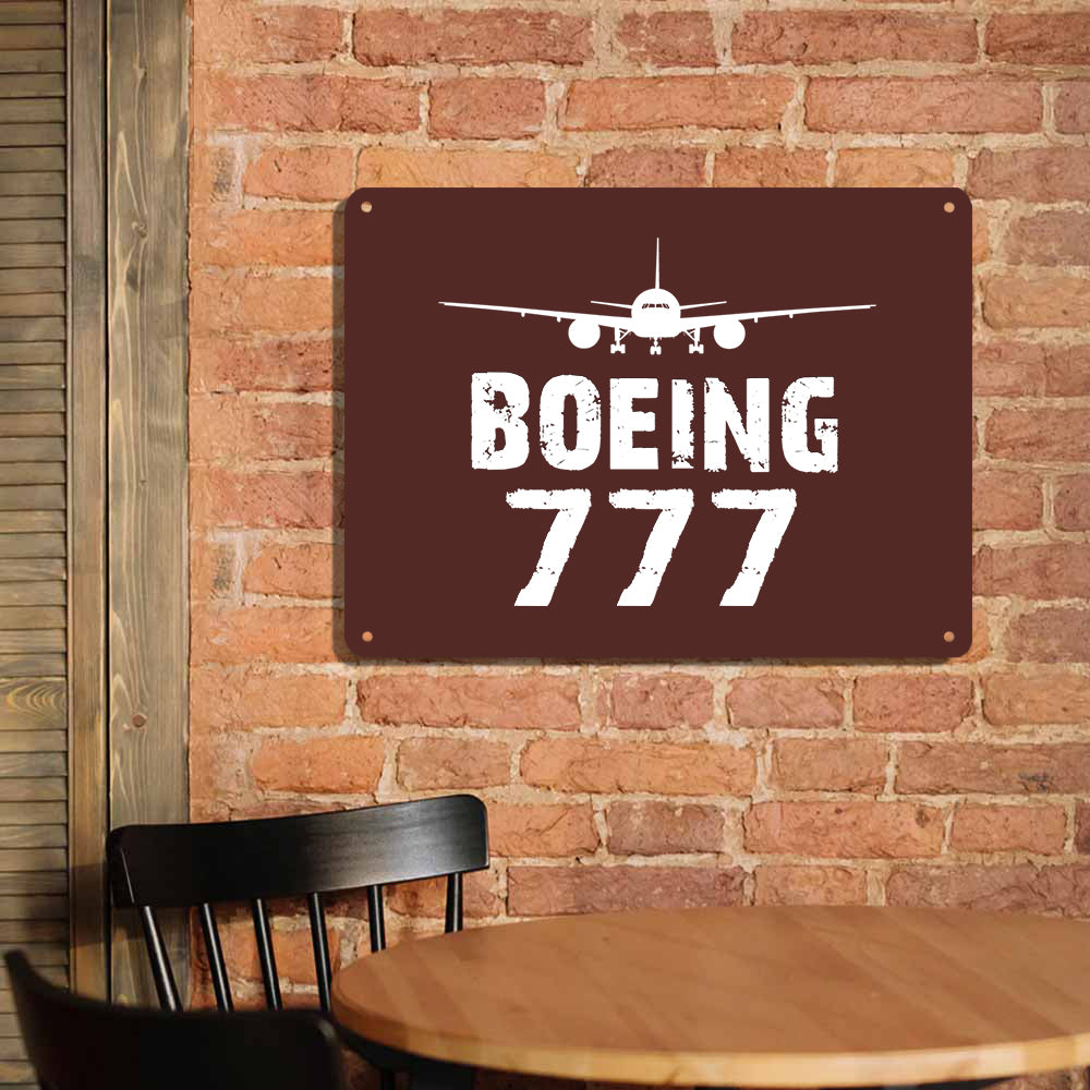 Boeing 777 & Plane Printed Metal Sign
