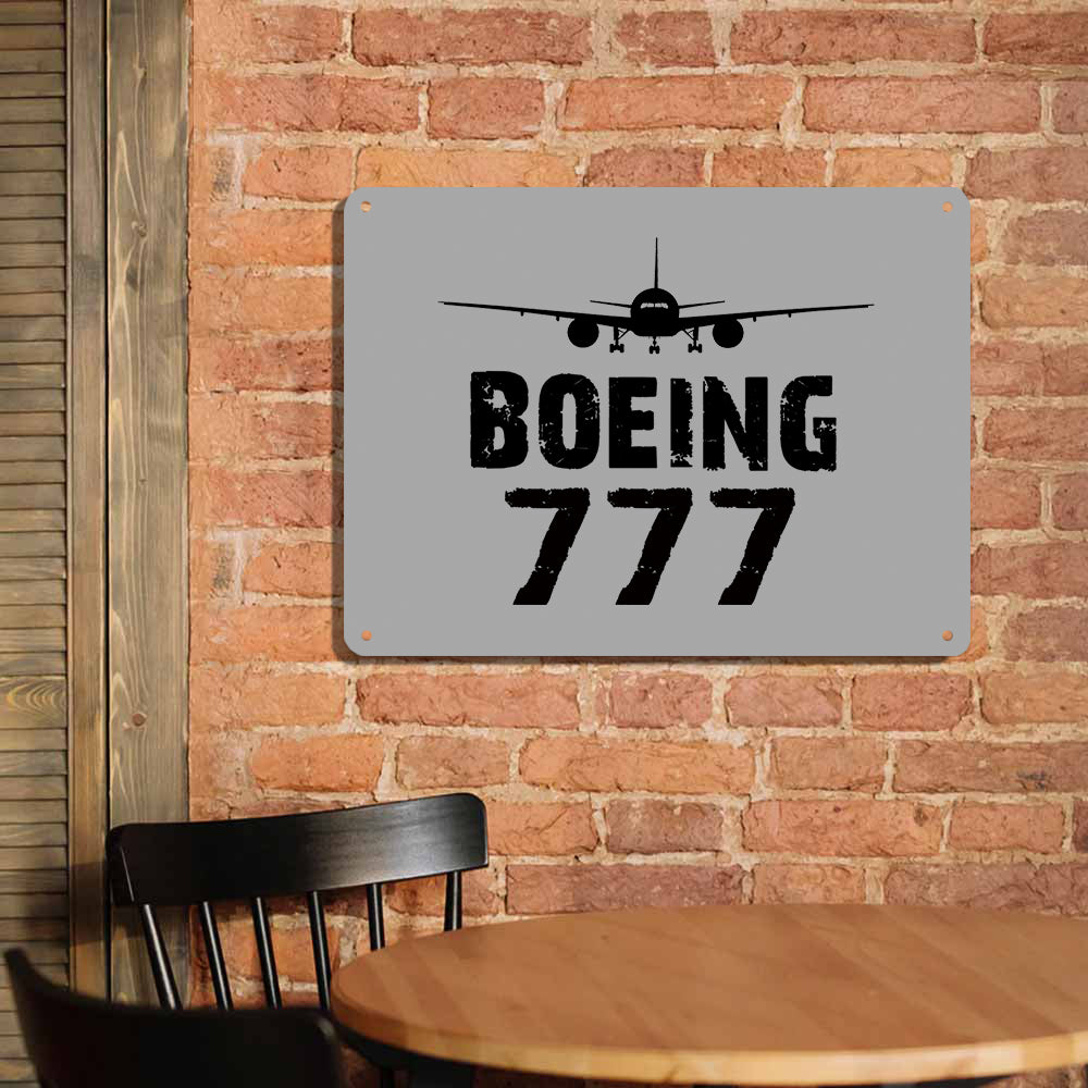 Boeing 777 & Plane Printed Metal Sign