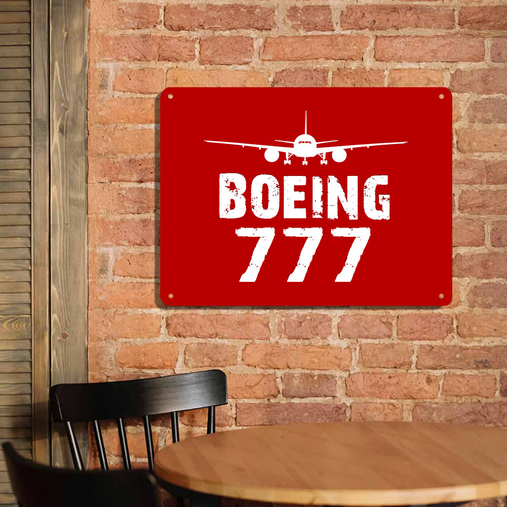 Boeing 777 & Plane Printed Metal Sign