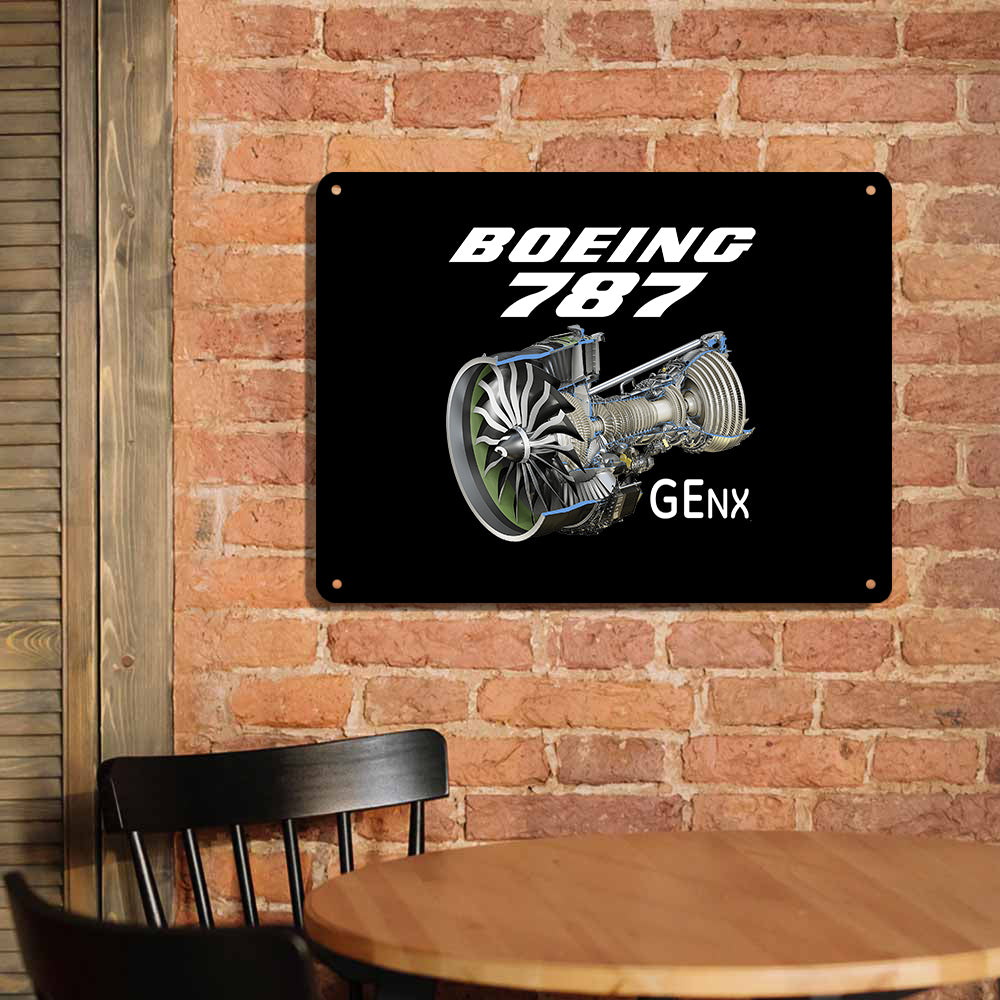 Boeing 787 & GENX Engine Printed Metal Sign