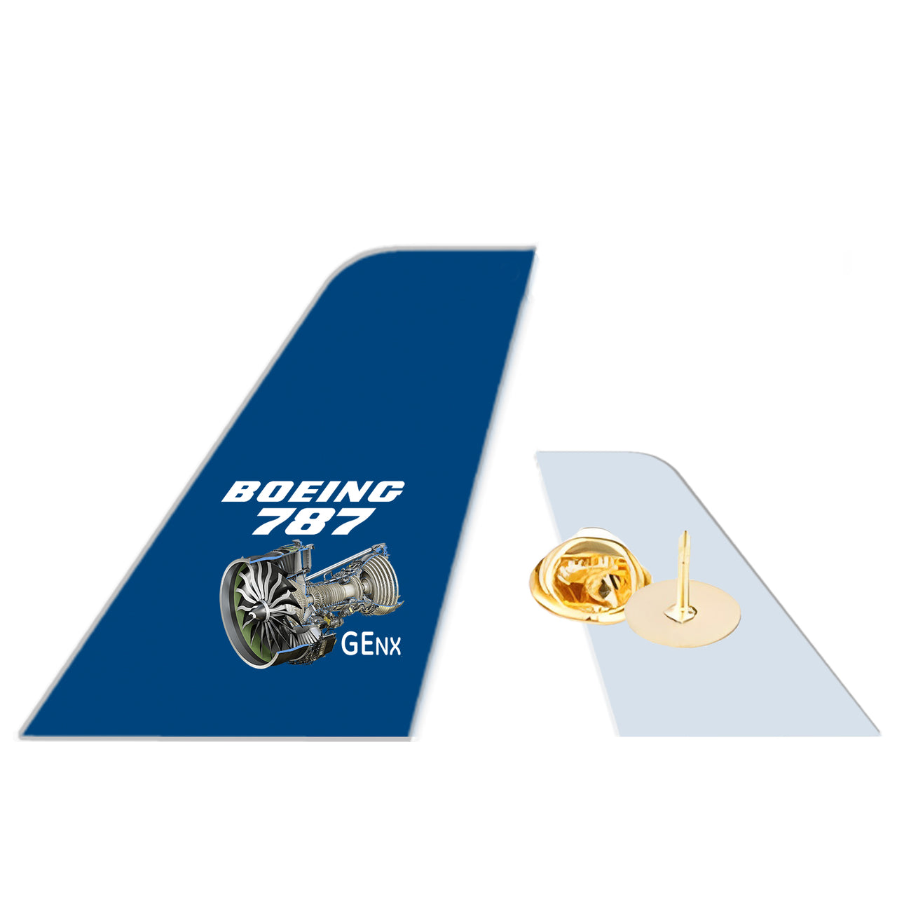 Boeing 787 & GENX Engine Designed Tail Shape Badges & Pins