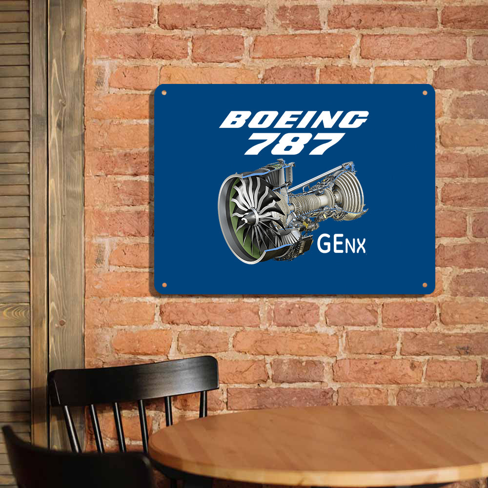Boeing 787 & GENX Engine Printed Metal Sign