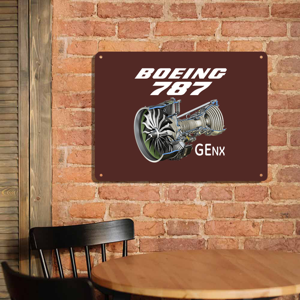 Boeing 787 & GENX Engine Printed Metal Sign