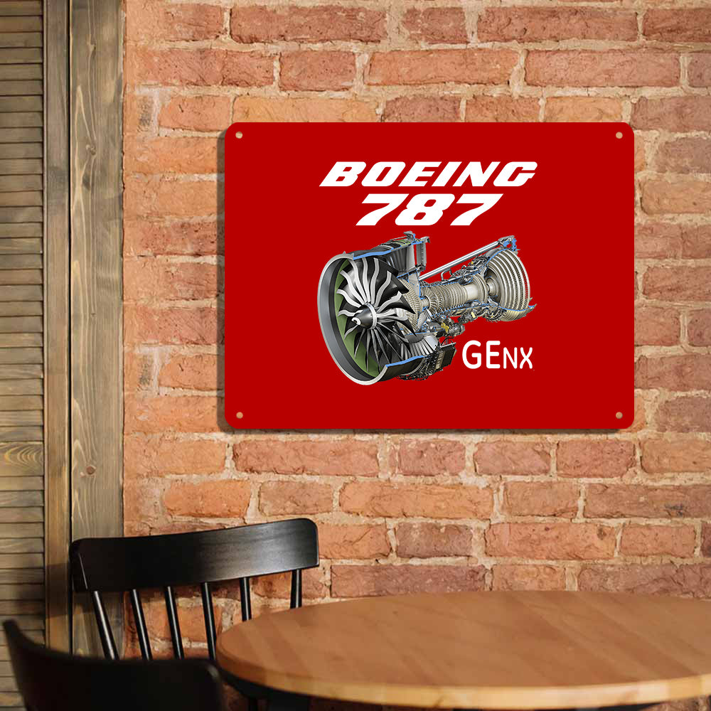 Boeing 787 & GENX Engine Printed Metal Sign