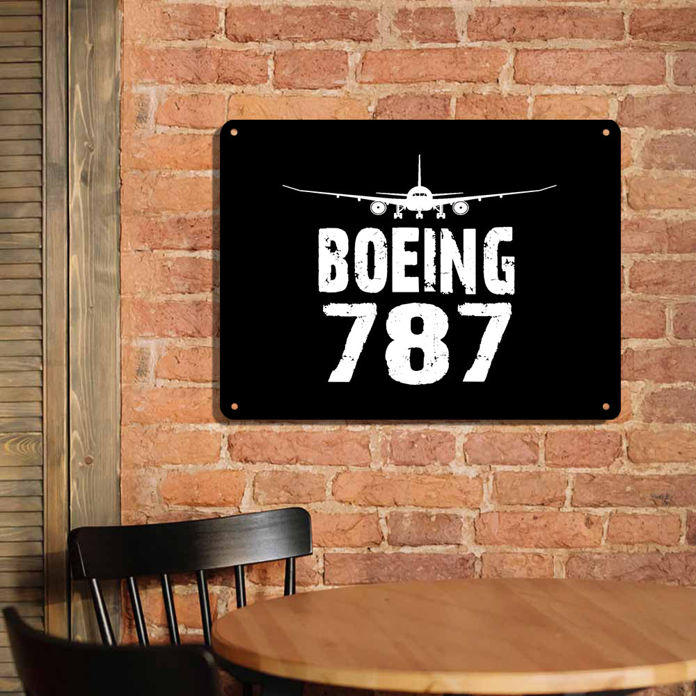 Boeing 787 & Plane Printed Metal Sign