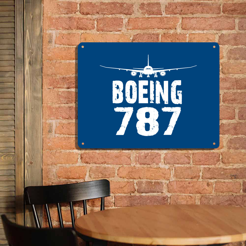 Boeing 787 & Plane Printed Metal Sign