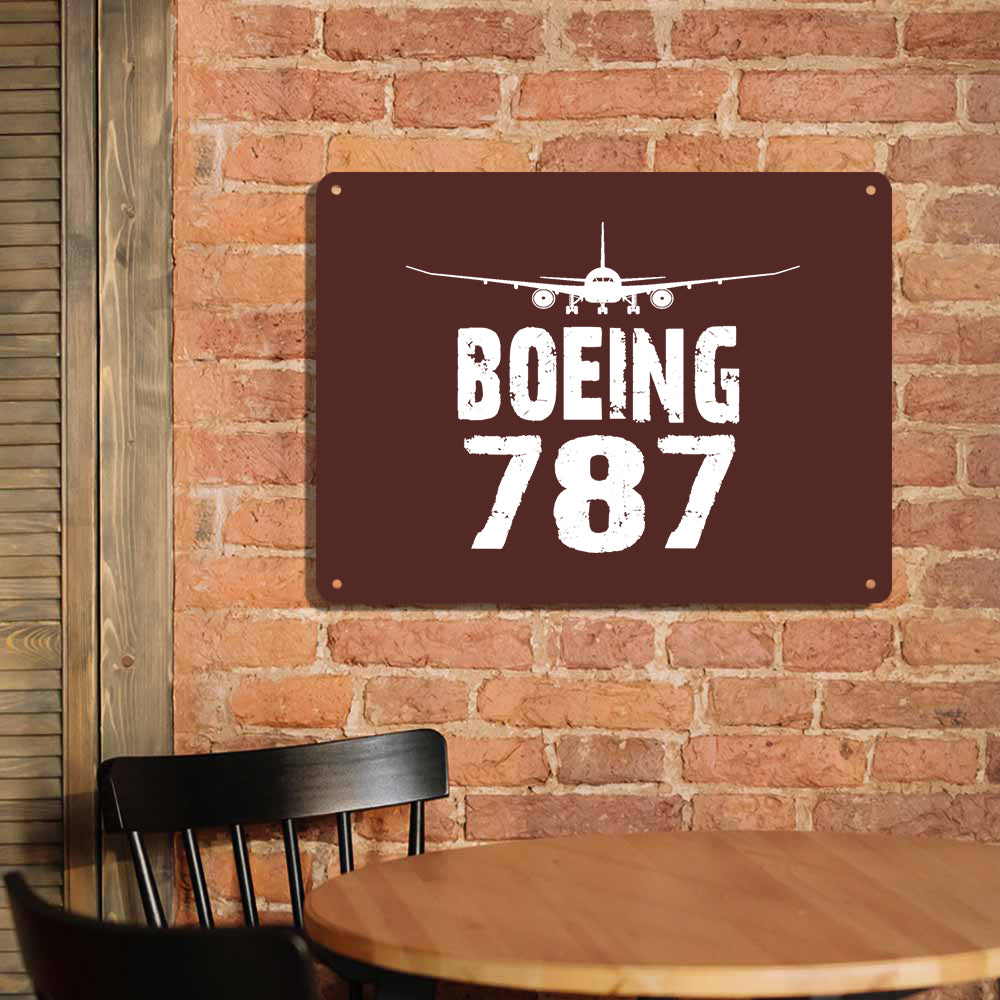 Boeing 787 & Plane Printed Metal Sign
