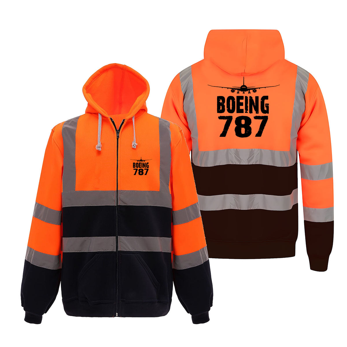 Boeing 787 & Plane Designed Reflective Zipped Hoodies