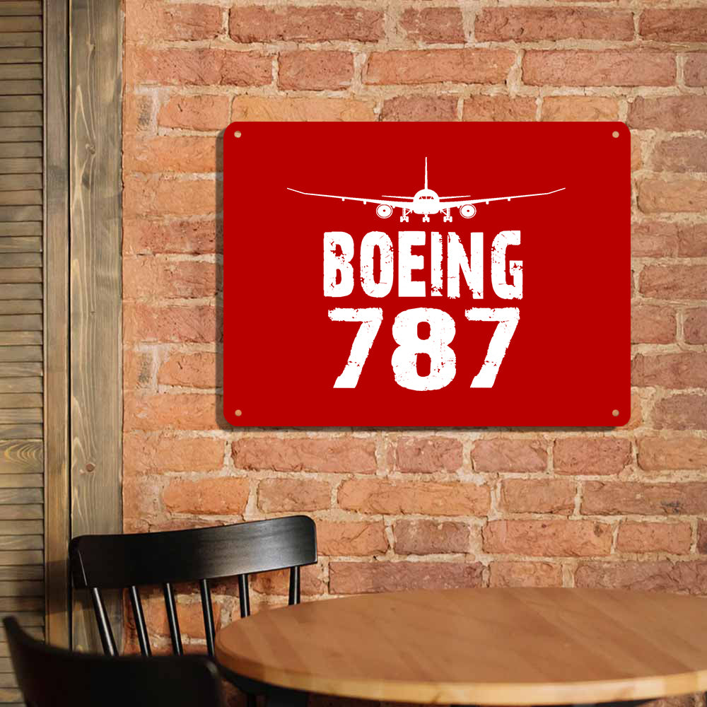 Boeing 787 & Plane Printed Metal Sign
