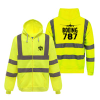 Thumbnail for Boeing 787 & Plane Designed Reflective Zipped Hoodies
