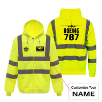 Thumbnail for Boeing 787 & Plane Designed Reflective Zipped Hoodies