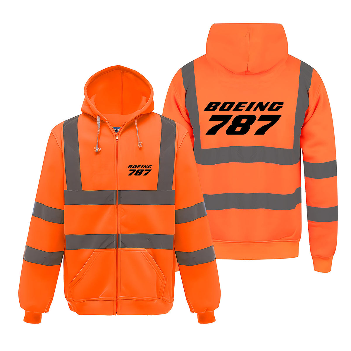 Boeing 787 & Text Designed Reflective Zipped Hoodies – Aviation Shop
