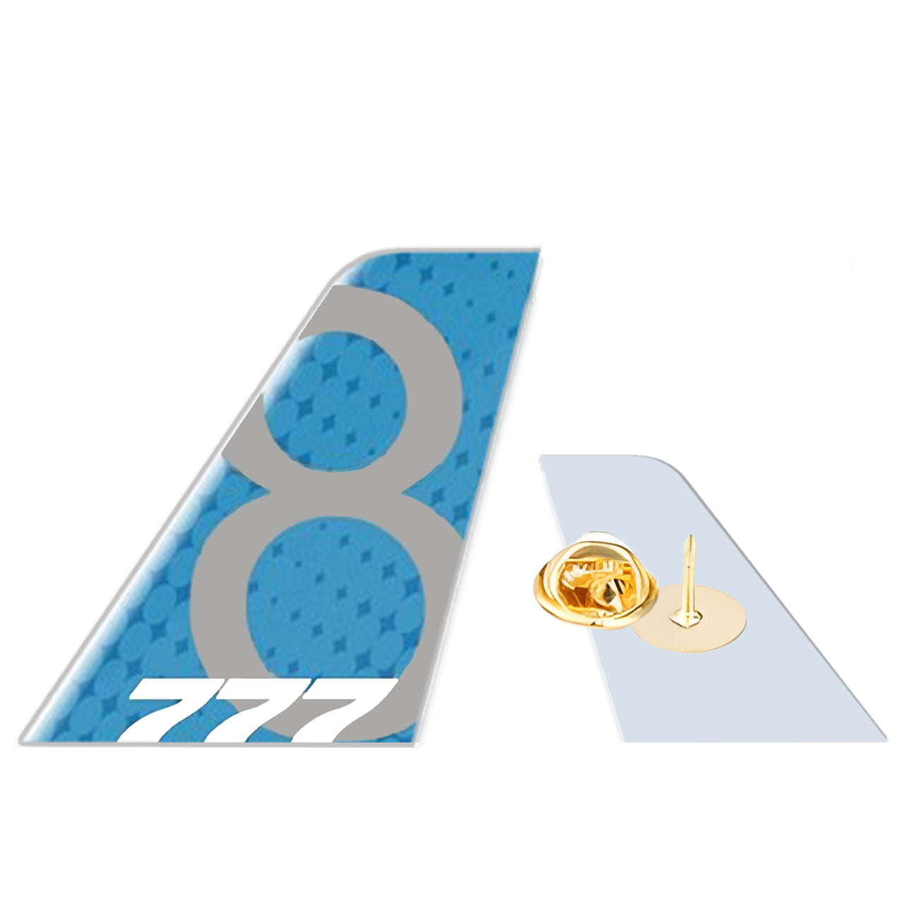 Boeing B777-8 Designed Tail Shape Badges & Pins