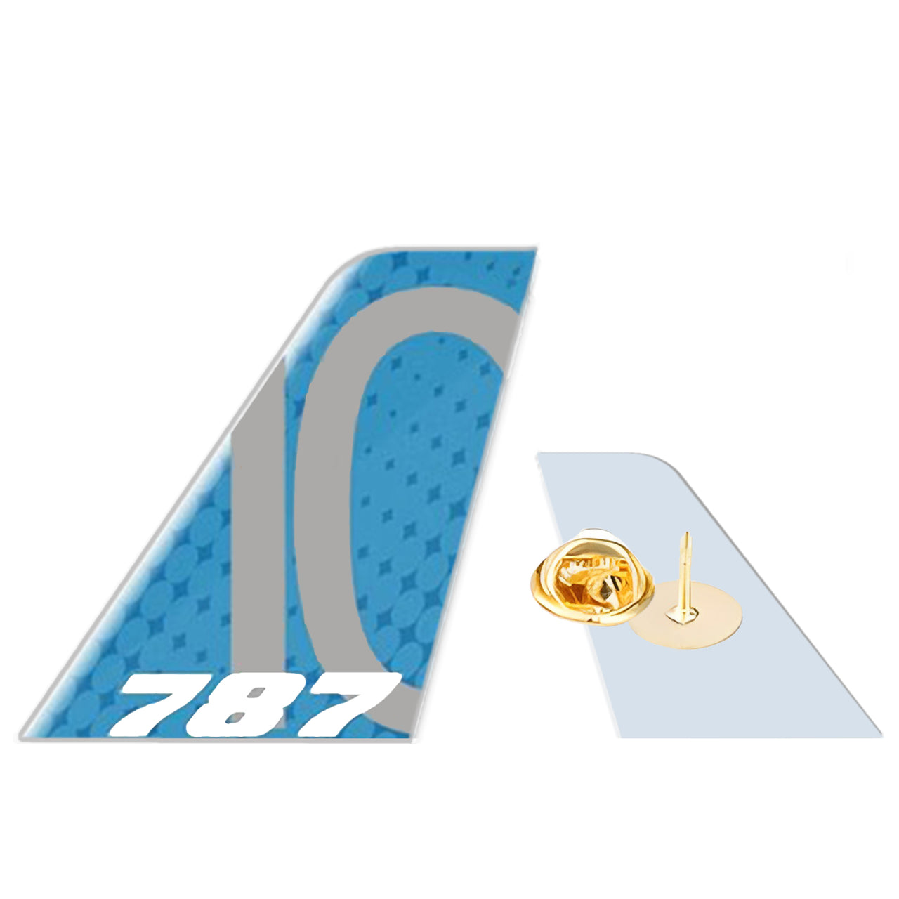 Boeing B787-10 Designed Tail Shape Badges & Pins