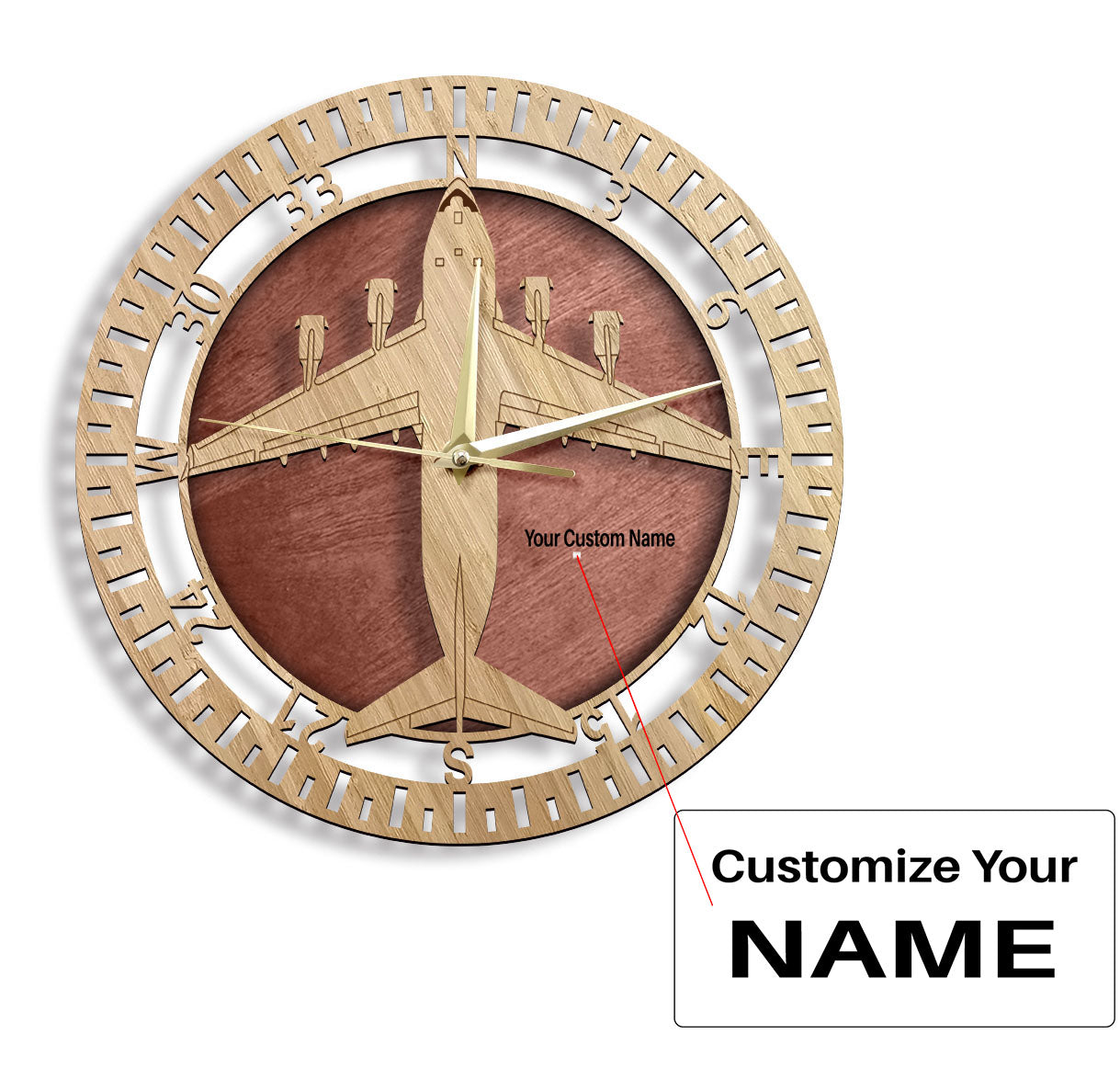 Boeing C-17 Globemaster Designed Wooden Wall Clocks