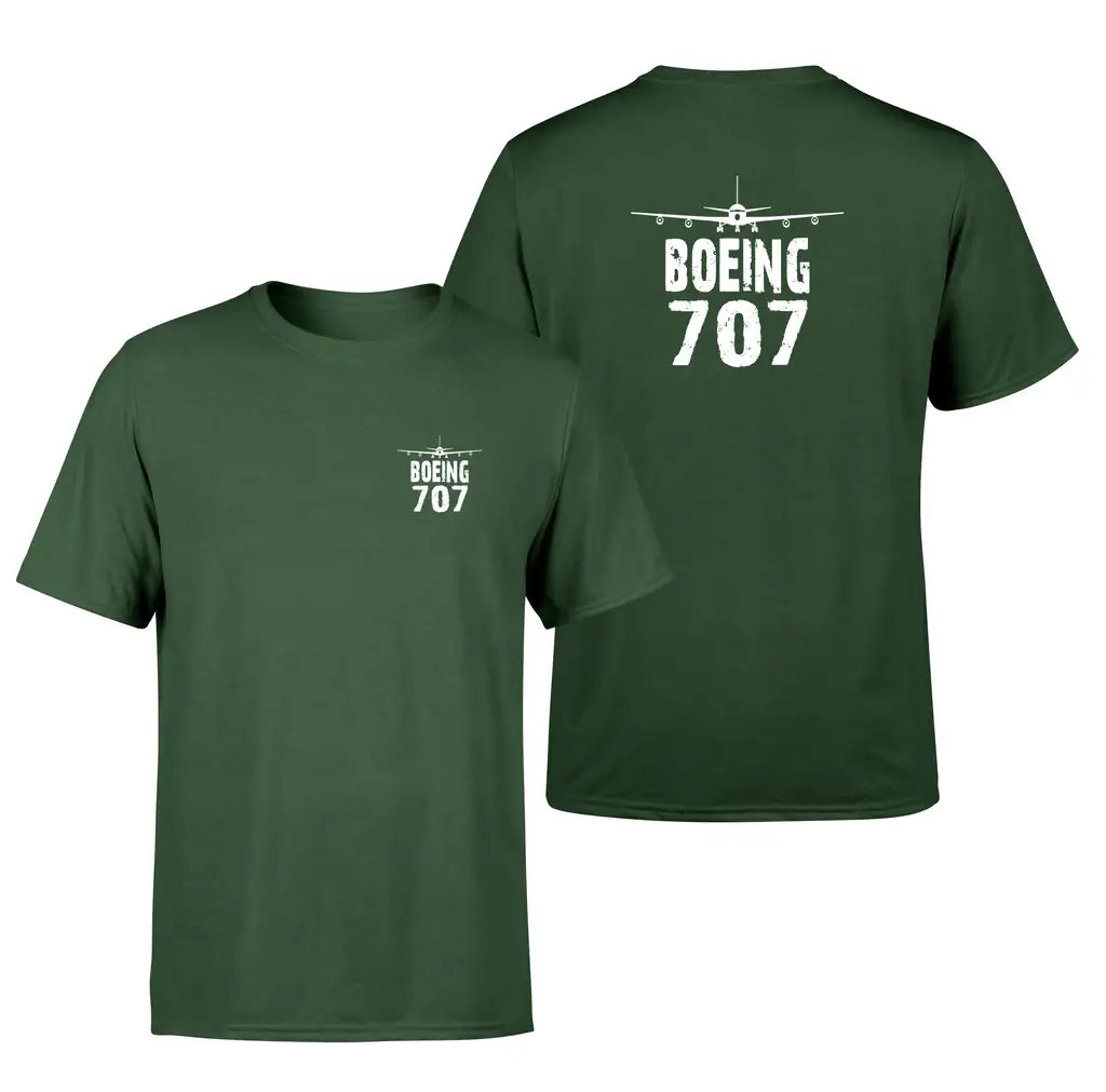 Boeing 707 & Plane design on dark green double side