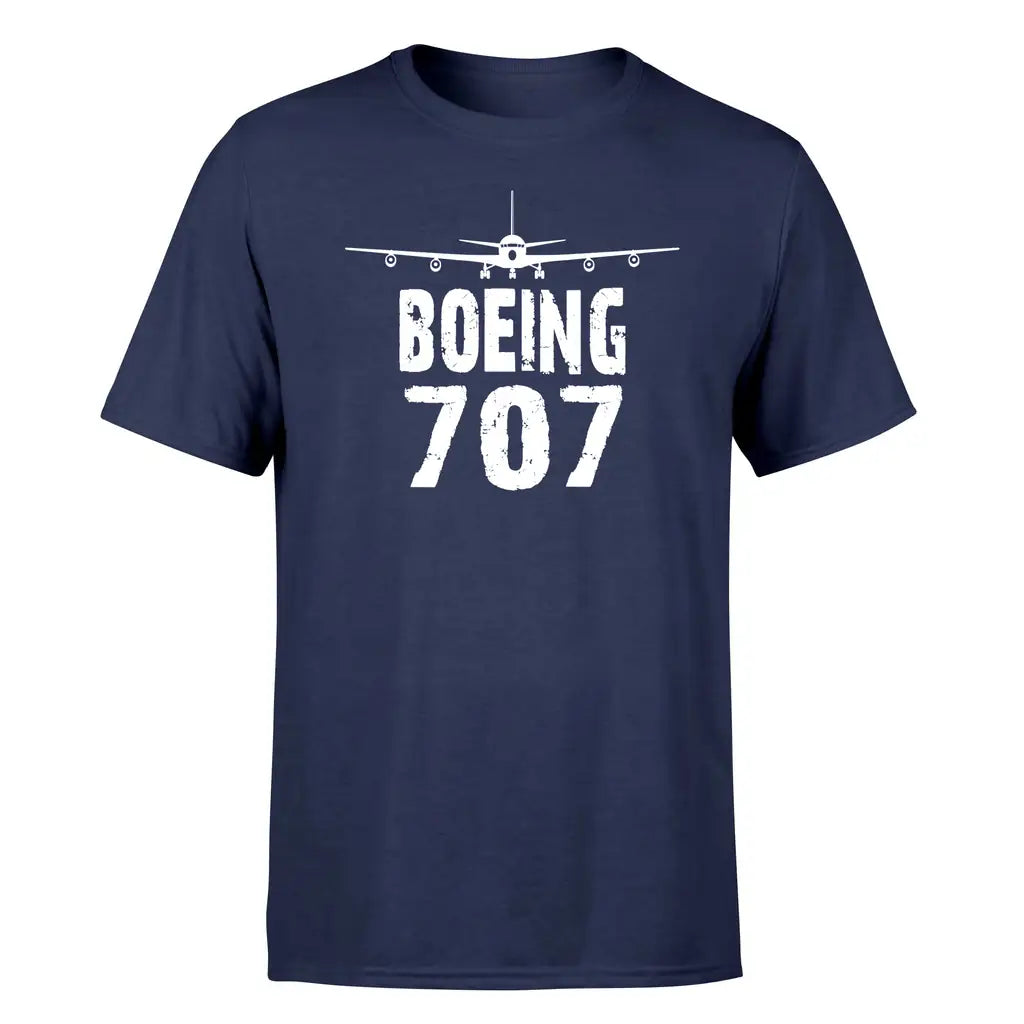 Boeing 707 & Plane design on navy blue single side