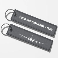 Thumbnail for Boeing 707 Silhouette Key Chains - Gray - Personalized