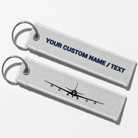 Thumbnail for Boeing 707 Silhouette Key Chains - White - Personalized
