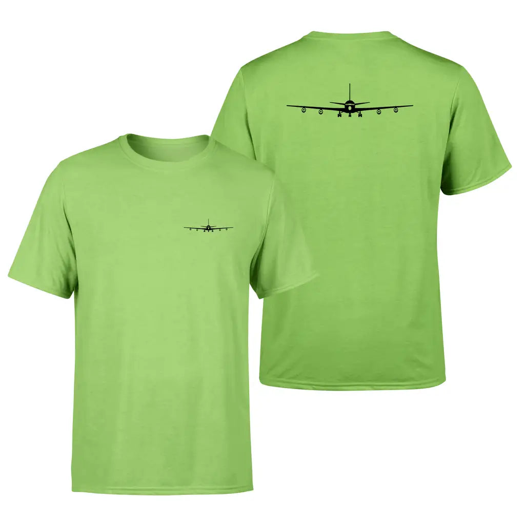 Boeing 707 Silhouette design on light green double side