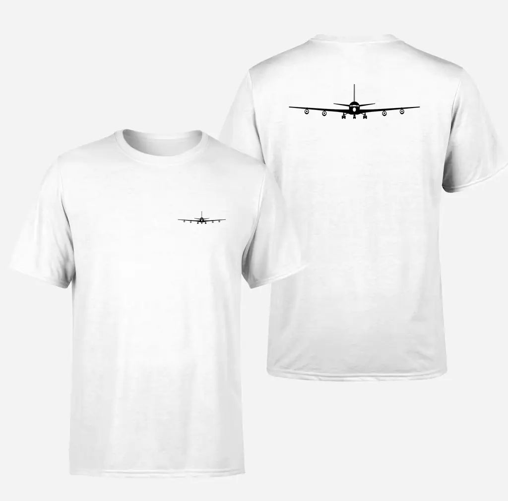 Boeing 707 Silhouette design on white double side