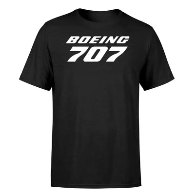 Boeing 707 & Text design on black single side