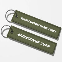 Thumbnail for Boeing 707 & Text Key Chains - Green Army - Personalized