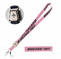 Thumbnail for Boeing 707 & Text seat belt lanyard - pink