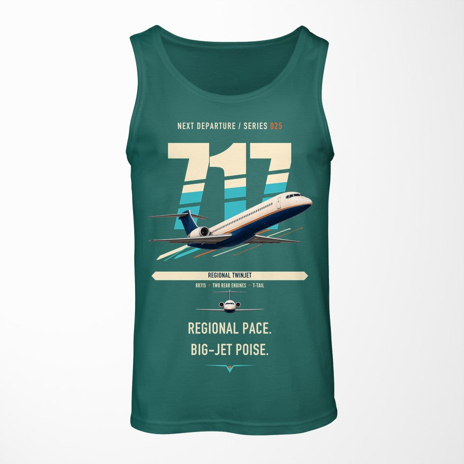 Boeing 717-200 design on green tank top