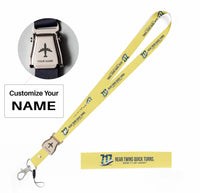 Thumbnail for Boeing 717-200 seat belt lanyard - yellow with name