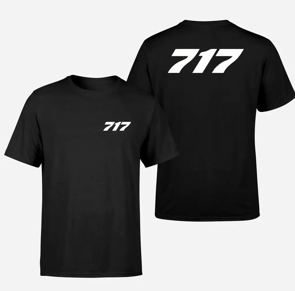 Boeing 717 Flat Text design on black double side