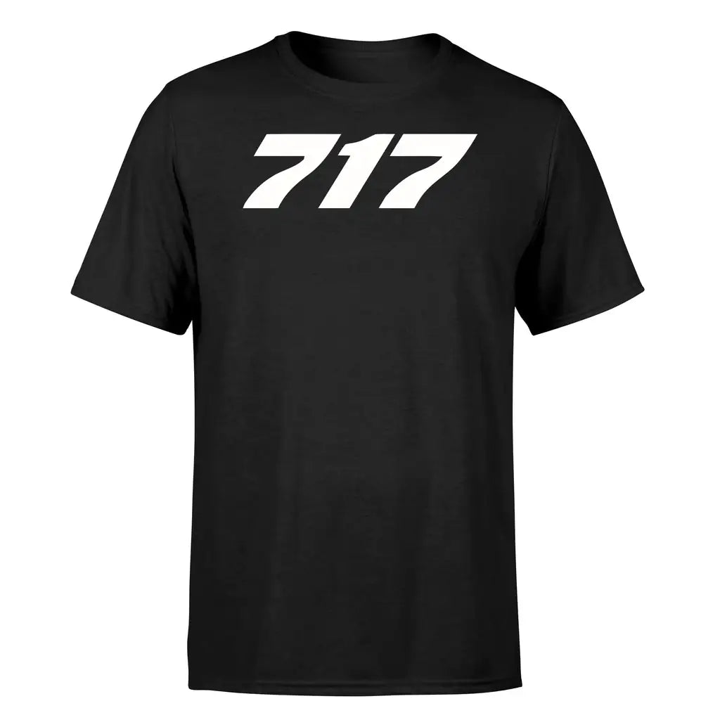 Boeing 717 Flat Text design on black single side