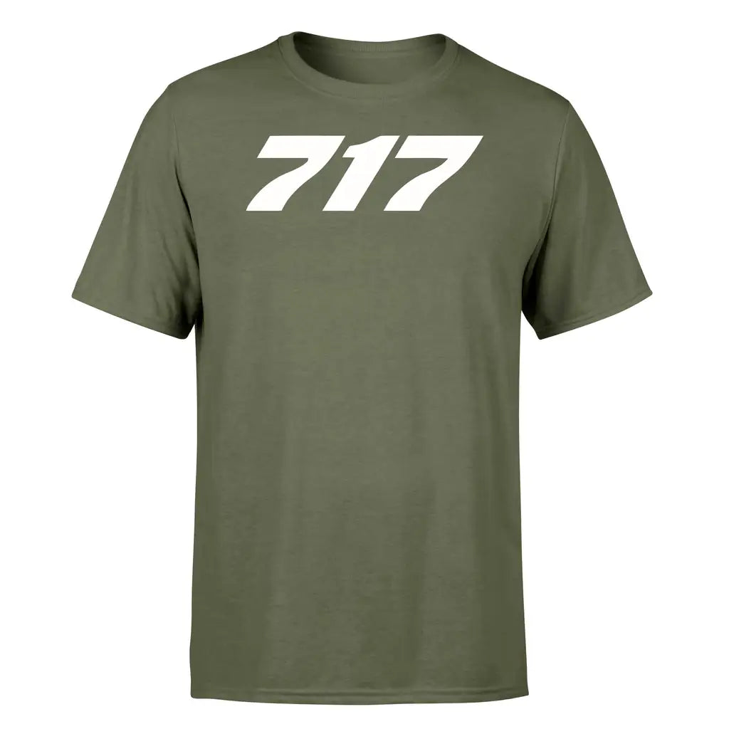 Boeing 717 Flat Text design on green army single side
