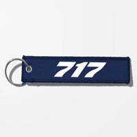 Thumbnail for Boeing 717 Flat Text Key Chains - Navy Blue