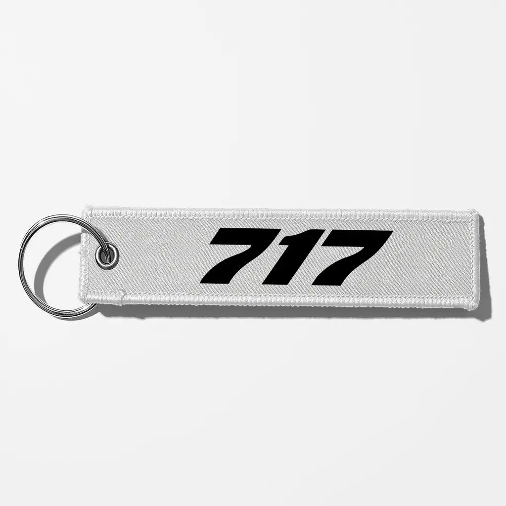 Boeing 717 Flat Text Key Chains - White