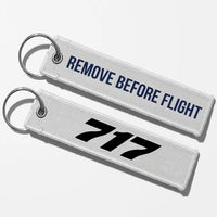 Thumbnail for Boeing 717 Flat Text Key Chains - White - Remove Before Flight