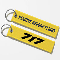 Thumbnail for Boeing 717 Flat Text Key Chains - Yellow - Remove Before Flight